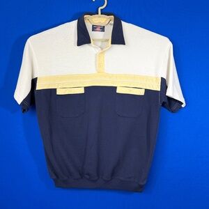 VINTAGE |•SAFE HARBOR•| Classic Vtg Shirt Loose Fit Ribbed Hem Size Large